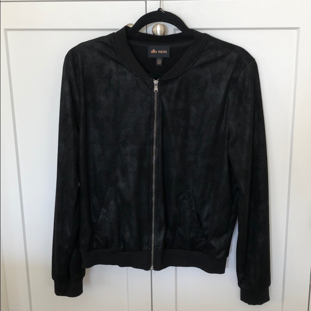 Ella Moss Black Bomber Jacket Size L